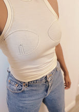 Load image into Gallery viewer, CREAM STITCH RACER BACK TEE - NO KARBS COLLECTION
