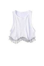 Load image into Gallery viewer, Crystal Fringe Crop Top
