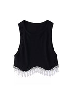 Load image into Gallery viewer, Crystal Fringe Crop Top
